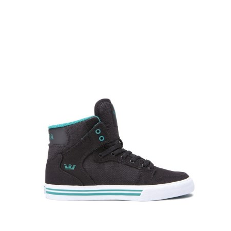 Supra Vaider Kids High Tops Shoes Black UK 98ZVO